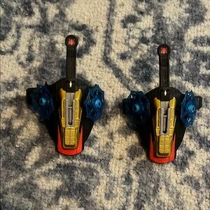 Black and Yellow Toy Accessories with Blue Details